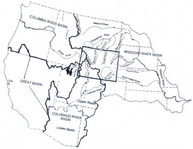 Map 5. Wyoming Rivers Contribution to the Major River Basins of the United