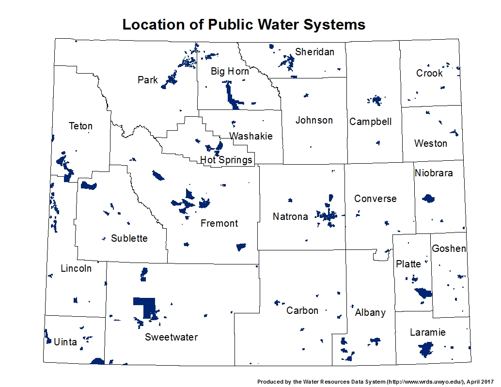 Wyoming Public Water Systems map